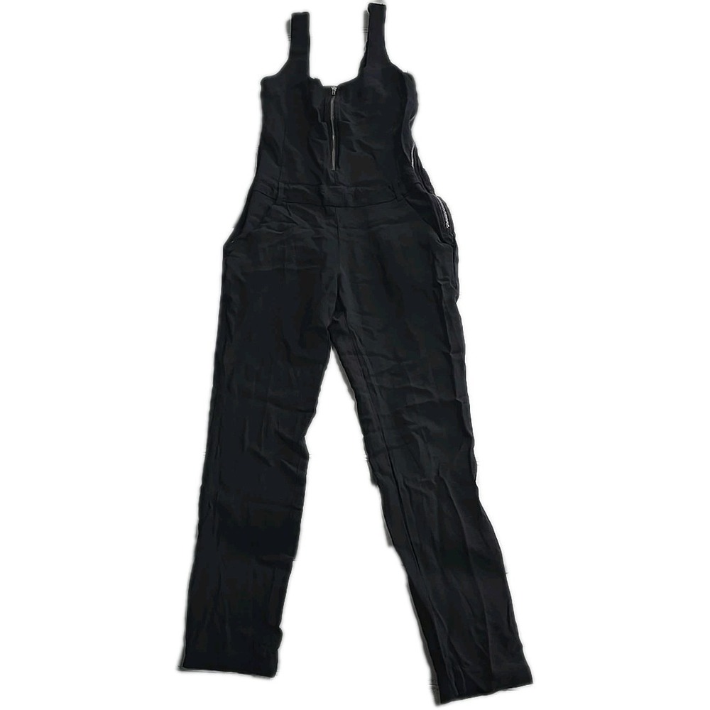 A.L.C. Black Sleeveless Zipper Jumpsuit With Pockets Womens Size 0